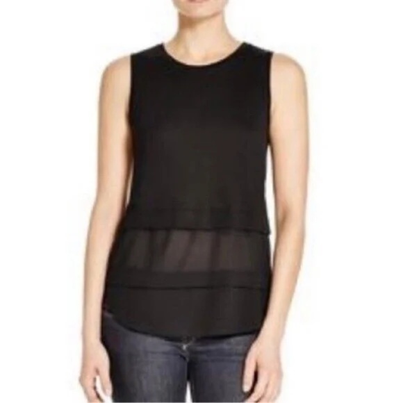 Michael Michael KORS black chiffon sleeveless polyester top - Picture 1 of 2